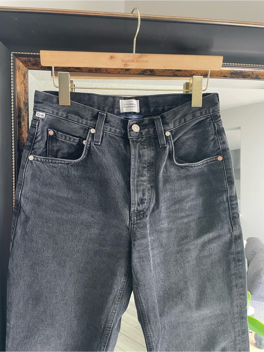 Citizens Of Humanity Black Mini Barrel Wide Leg Jeans - Picture 3 of 6